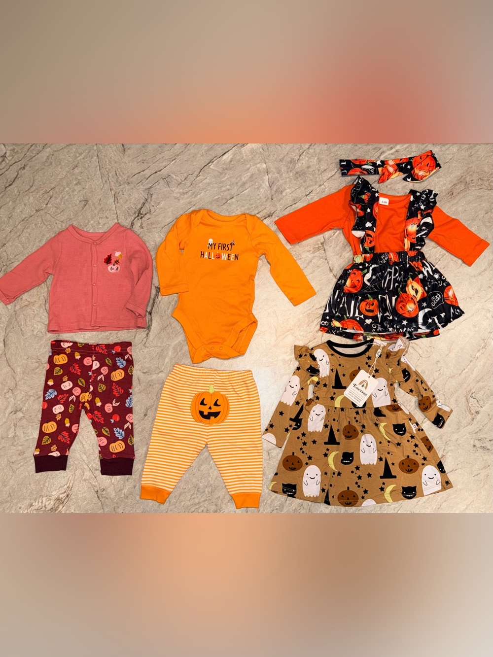 0-3 Months Baby Girl Halloween/Fall Set